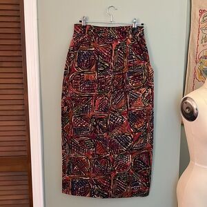 LAST CHANCE Vintage 1980s 1990s "On the Verge" Burgundy Earth Tone Pencil Skirt
